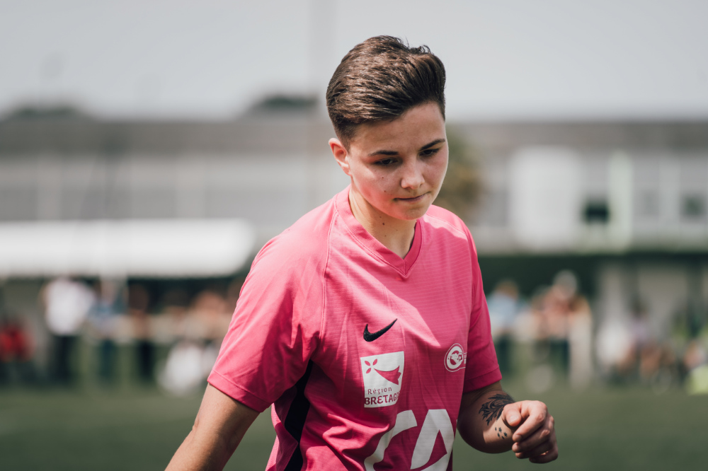 Elodie Gilles, buteuse lors de la demi-finale de Coupe de Bretagne